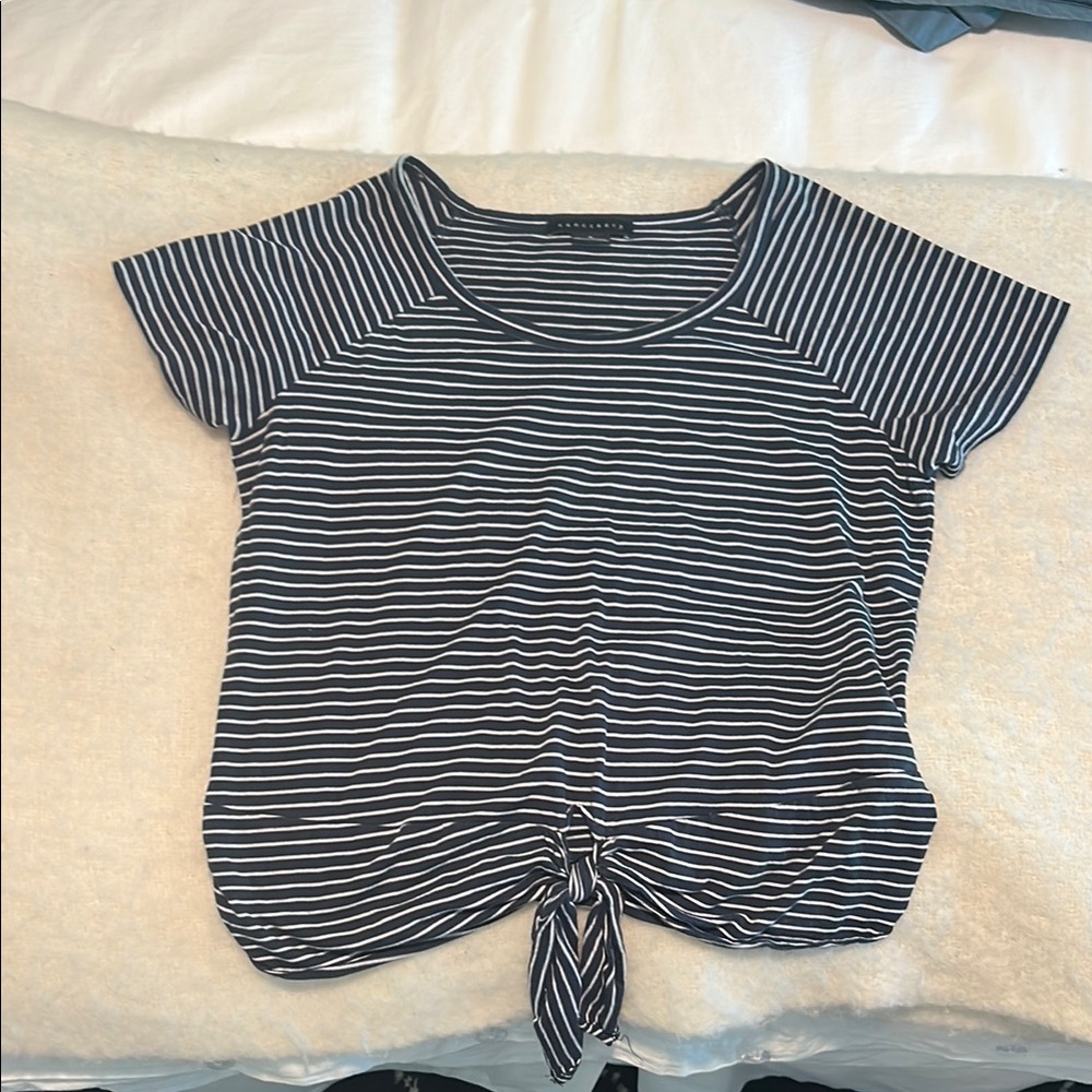 Sanctuary Striped Navy and White Top